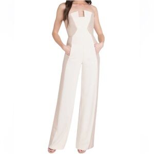 Black Halo Lena Color Block Jumpsuit - Champagne-Buttercream